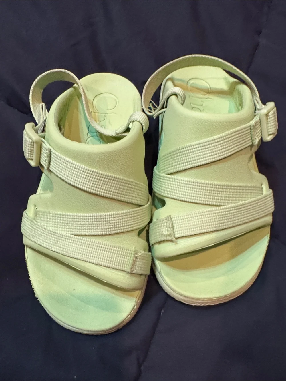 Crocs Kids' White Classic Clog and Chaco Lime Green Strappy Sandal Set